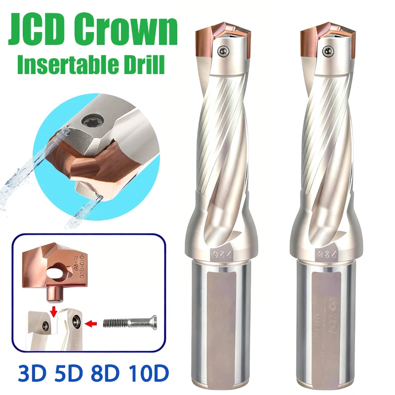 JCD Crown Drill Dual Hole Internal Cooling High Precision High Efficiency Violent U Drill 3D 5D 8D 10D Deep Hole Drilling