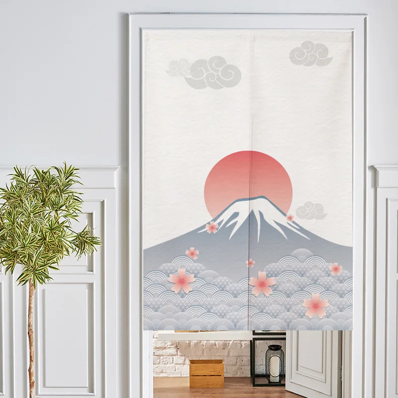 Japanese Style Ins Door Curtain Fabric Cotton Linen Bedroom Kitchen Restaurant Decoration Half-Linen Noren Partition Curtains