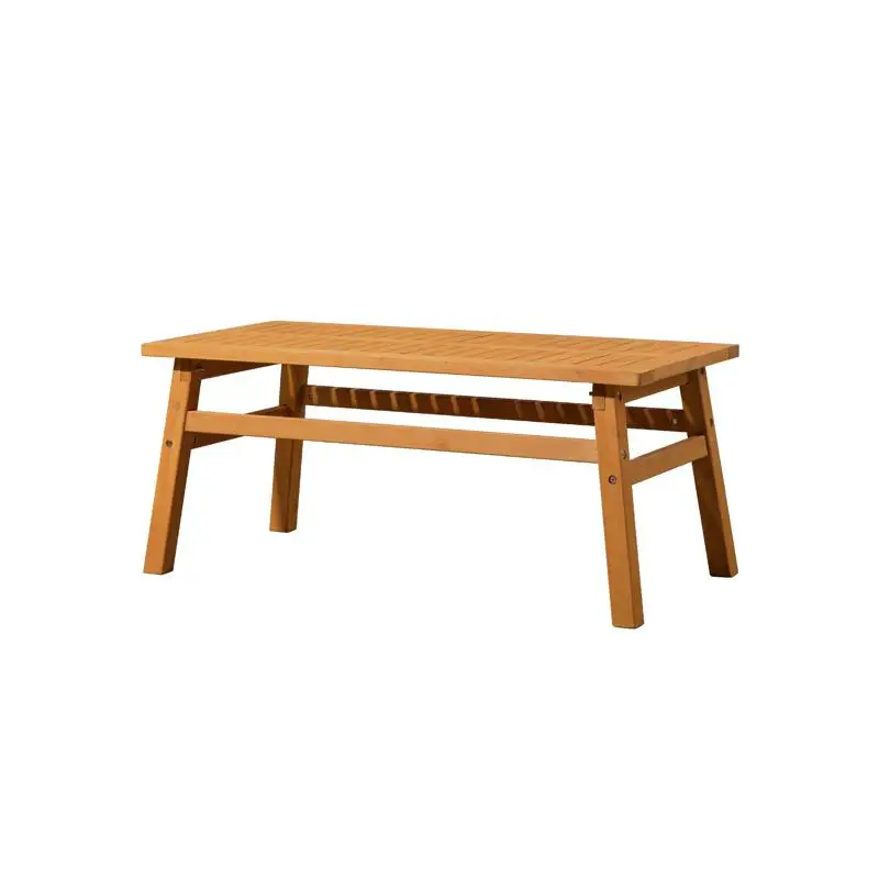 Mesa de centro de madera para exteriores, mesa auxiliar de granja de 42 pulgadas para patio, mesa decorativa de cedro macizo con tapa de láminas para jardín, junto a la piscina,