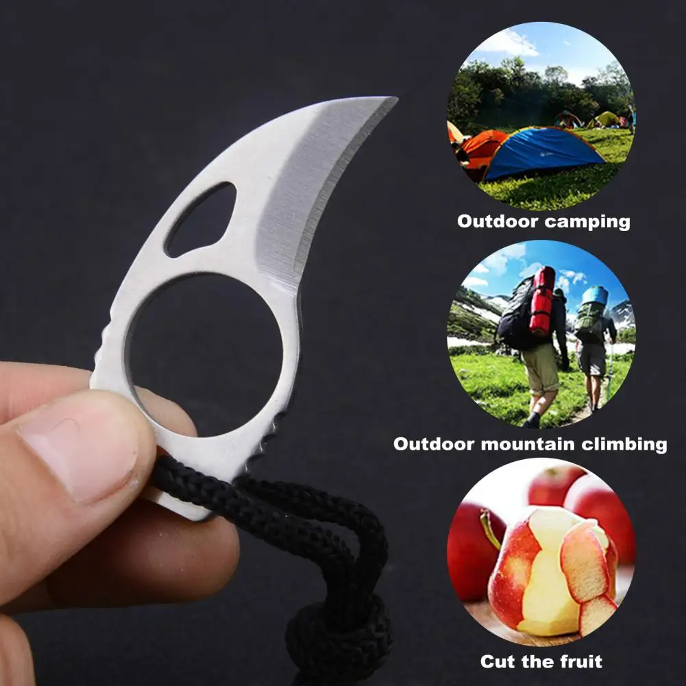 Ultra Small Fixed Blade Claw Cutter Multiuse Knife Corrosion Resistant Ring Outdoor Camping Mini Cutter