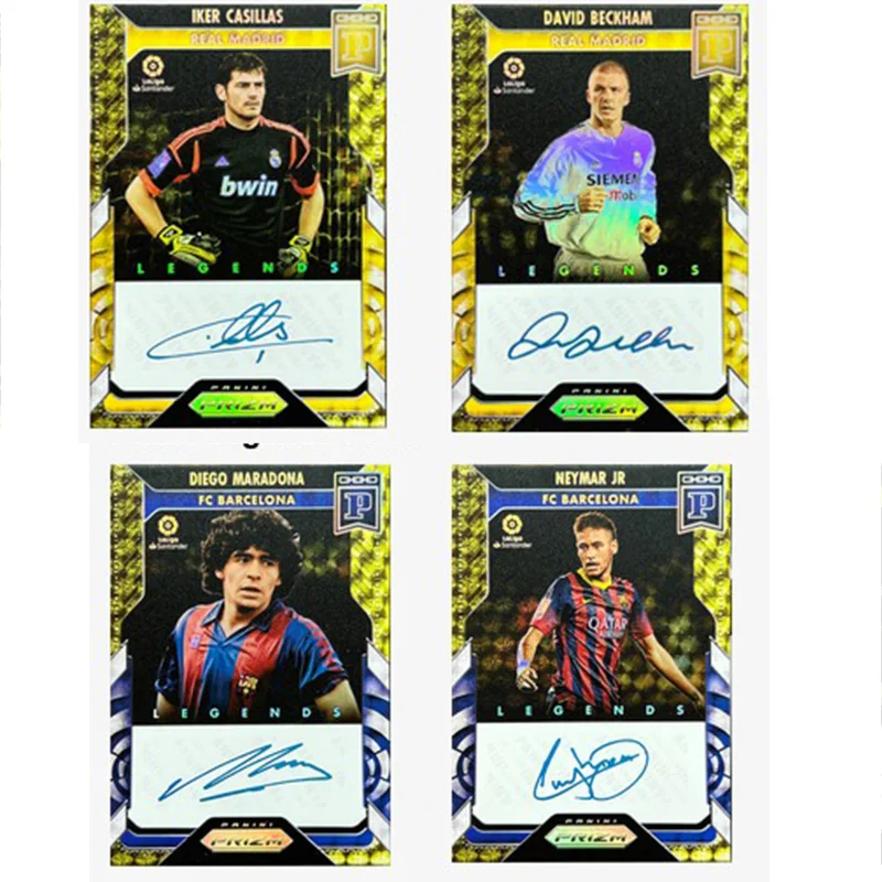 DIY Homemade Panini Star Signature Card David Beckham Neima Diego Armando Maradona Character Collection Card Toys