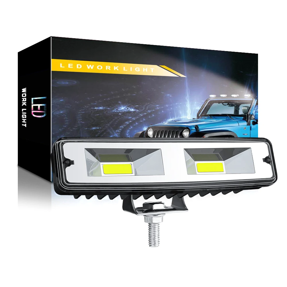 2pcs Car COB Work Light Bulb Spot Beam Bar 18W 12V Car SUV Off Road Driving Fog Lamp With Mounting Accessories