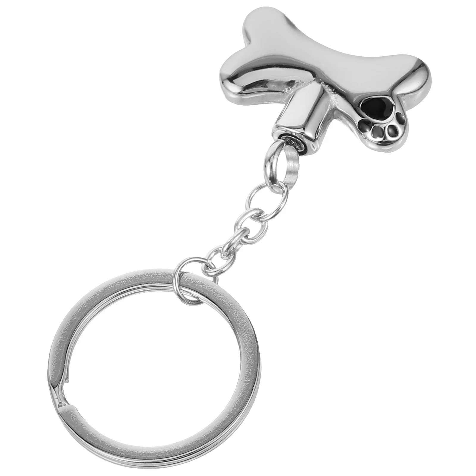 Hond Pootafdruk Hanger Mini As Sleutelhanger Huisdier Container Hand Parfumfles Urn Titanium Staal Moeder Gedenkteken