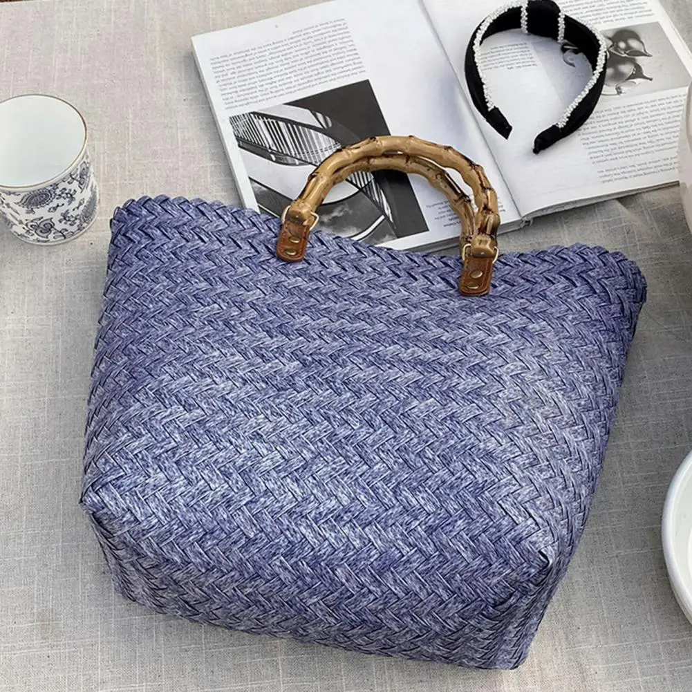 Exquisite Woven Tote Bag Multifunctional Women Handbag High Capacity Handwoven Rattan Large Straw Bag  Clothing Matching