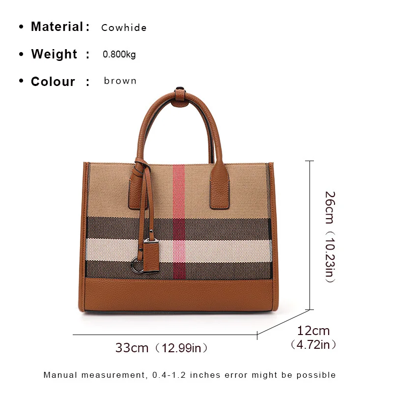 Borsa a tracolla di design di lusso da donna in tela scozzese di moda borsa a tracolla a tracolla di grande capacità Versatile classica per borsa da