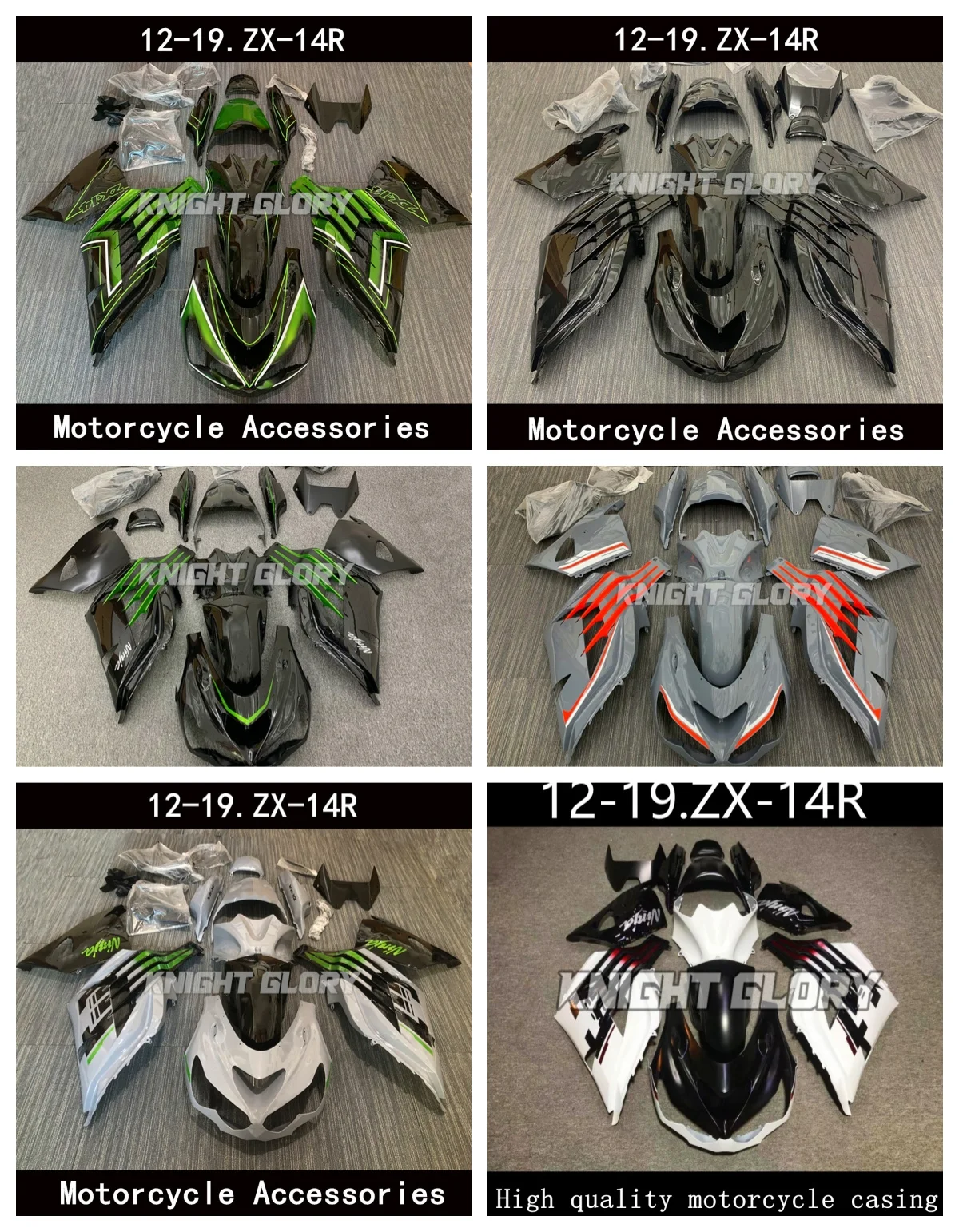 

For ZX-14R 2012 2013 2014 2015 2016 2017 2018 2019 Motorcycle Shell Fairings Spoiler Body ABS Injection Molding
