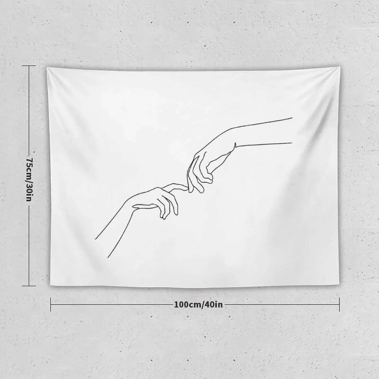 Touching Hands Line Art Tapestry Room Ornaments Things To Decorate The Room Tapestry