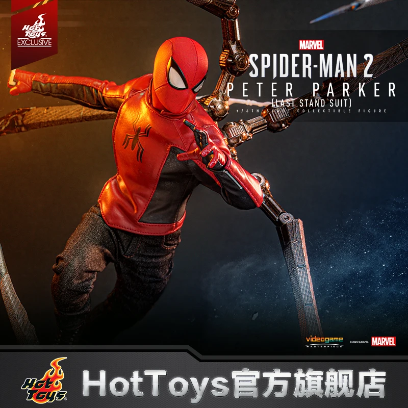 

Hot Toys Marvel Spider Man 2 Peter Parker Last Stand Suit 1/6 Scale Figure 30cm Collectible Articulated Body Limited Edition