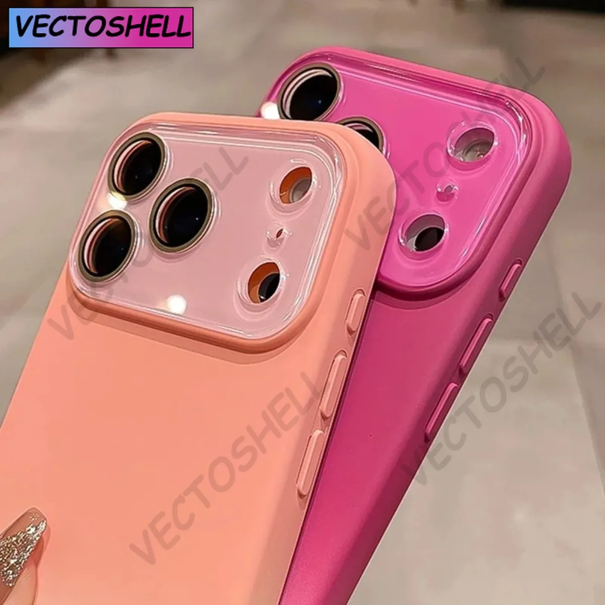 

Large Window Candy Color Gradient Soft Case For IPhone 17 16 15 14 Pro Max 13 12 Air Plus Liquid Silicone Shockproof Back Cover