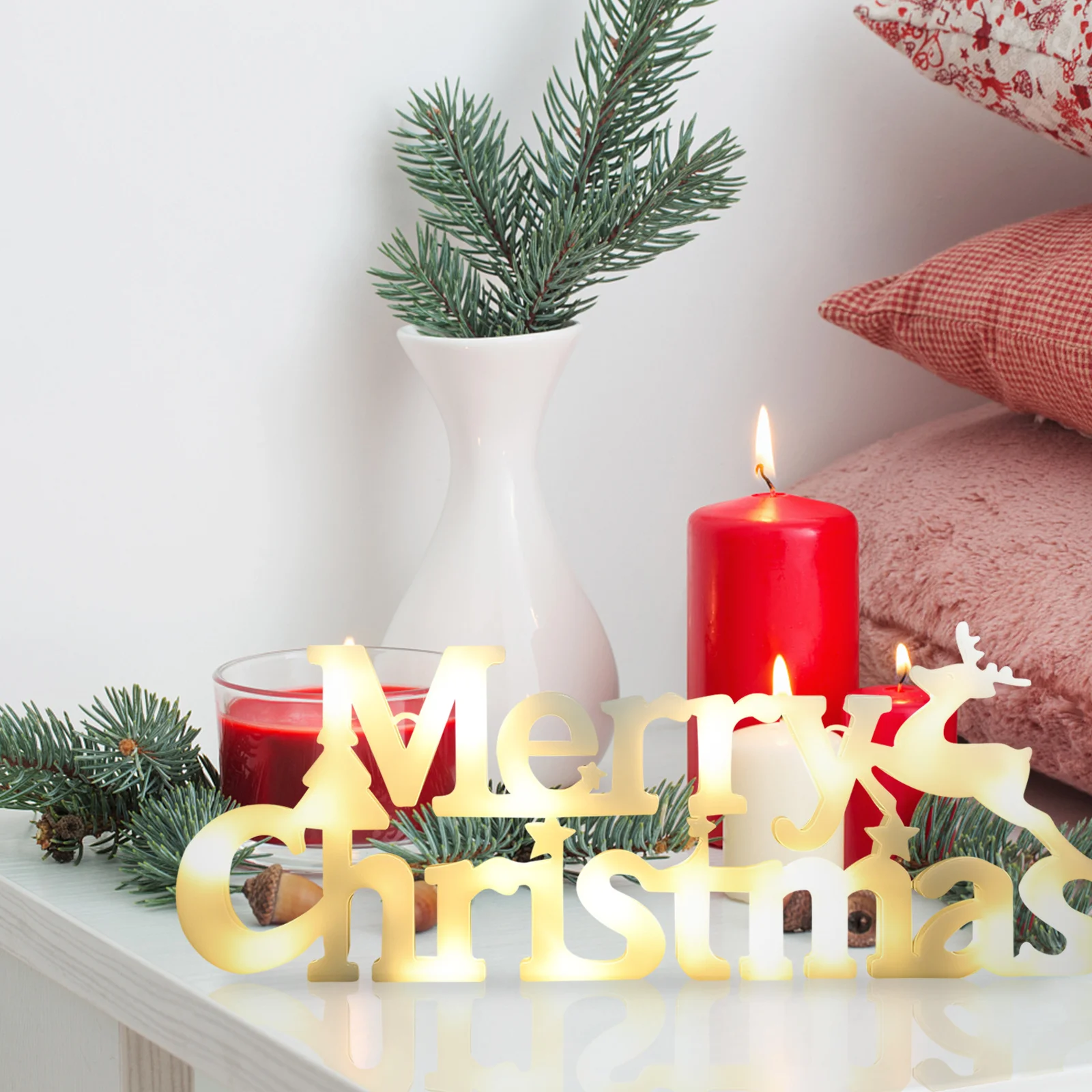 

Holiday Table Centerpiece Led Light Decoration Festival Decorative Lights PP Decorations