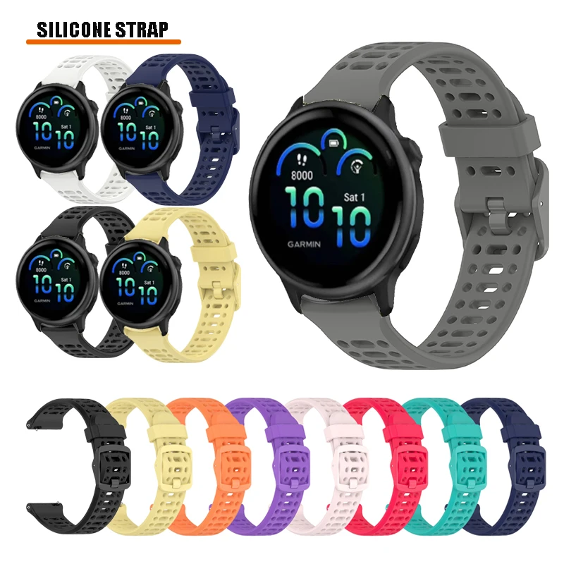 For Garmin Vivoactive 6 / 5 / 3 / Active 5 Breathable Silicone Strap Band