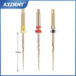 Azdent dental niti arquivos endodontic canal raiz X1-X3 arquivo 25mm para moldar & limpar o sistema de canal raiz