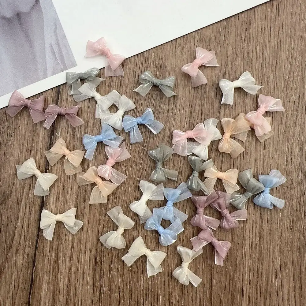 

10pcs Colorful Bow Pearlescent Yarn Bow French Elegant Craft Decoration DIY Craft Supplies Charms Ornaments