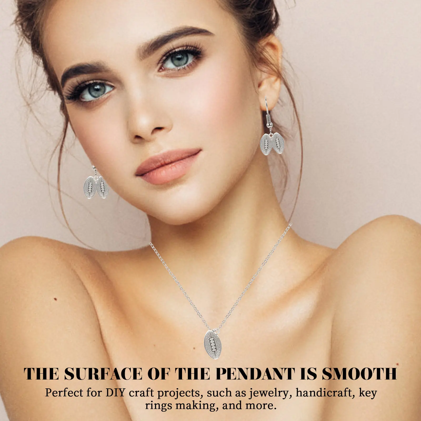 

50Pcs Alloy DIY Pendant Rugby Shaped Charms Bright Color Excellent Texture for Jewelry Accessories Craft Making Projects