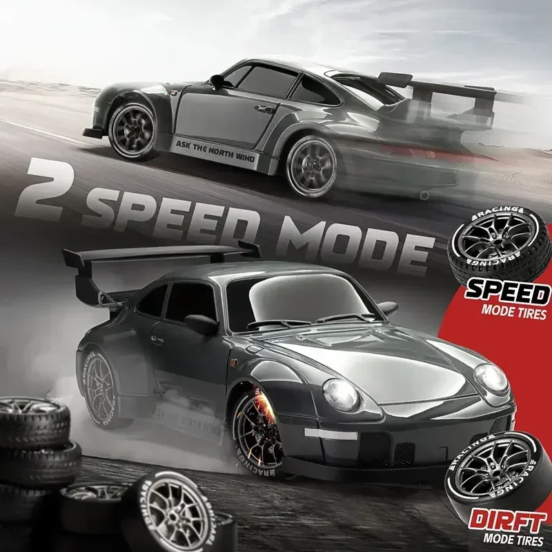 New 993 Rc Remote Control Car 20KM/H Entry-Level Drift Car 1:24 Full-Size LED Lights High-Speed Car Limited Edition Boy Toy Gift