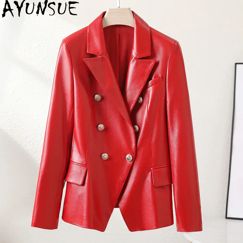 AYUNSUE couche supérieure en peau De mouton veste en cuir véritable femme 2025 Moto & manteau De motard printemps automne vêtements mode Jaqueta De Couro