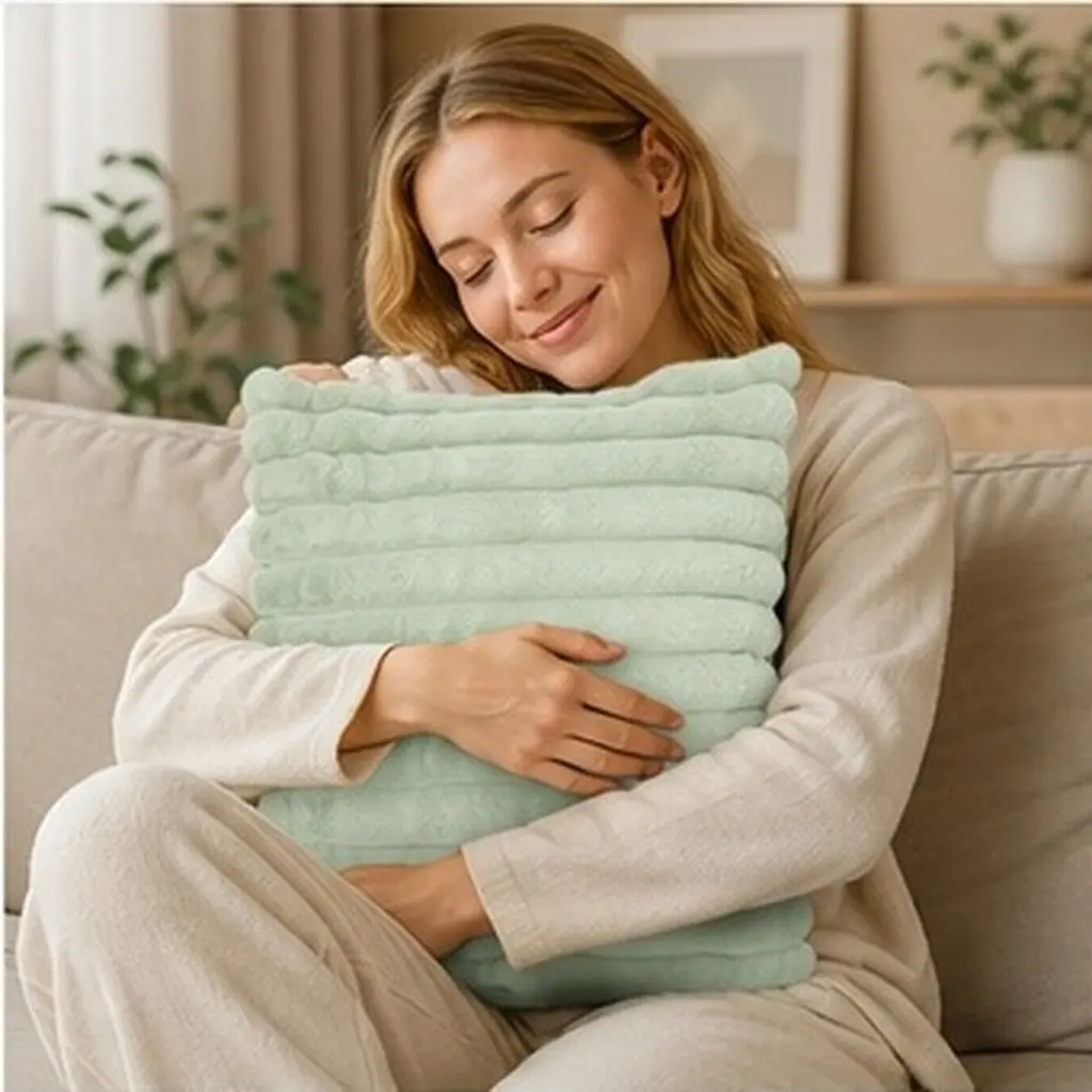 Throw Pillow Imitation Rabbit Hair Soft Couch Cushion 45x45cm Comfortable Decorative Sofa Hugging Cuddly Cushion