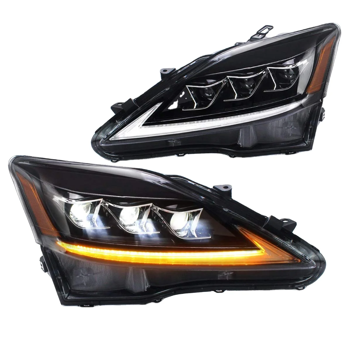 Front Lamps with Sequential Turn Signal Full LED Headlights for IS250 IS350 ISF IS 220d 2006 -2012custom