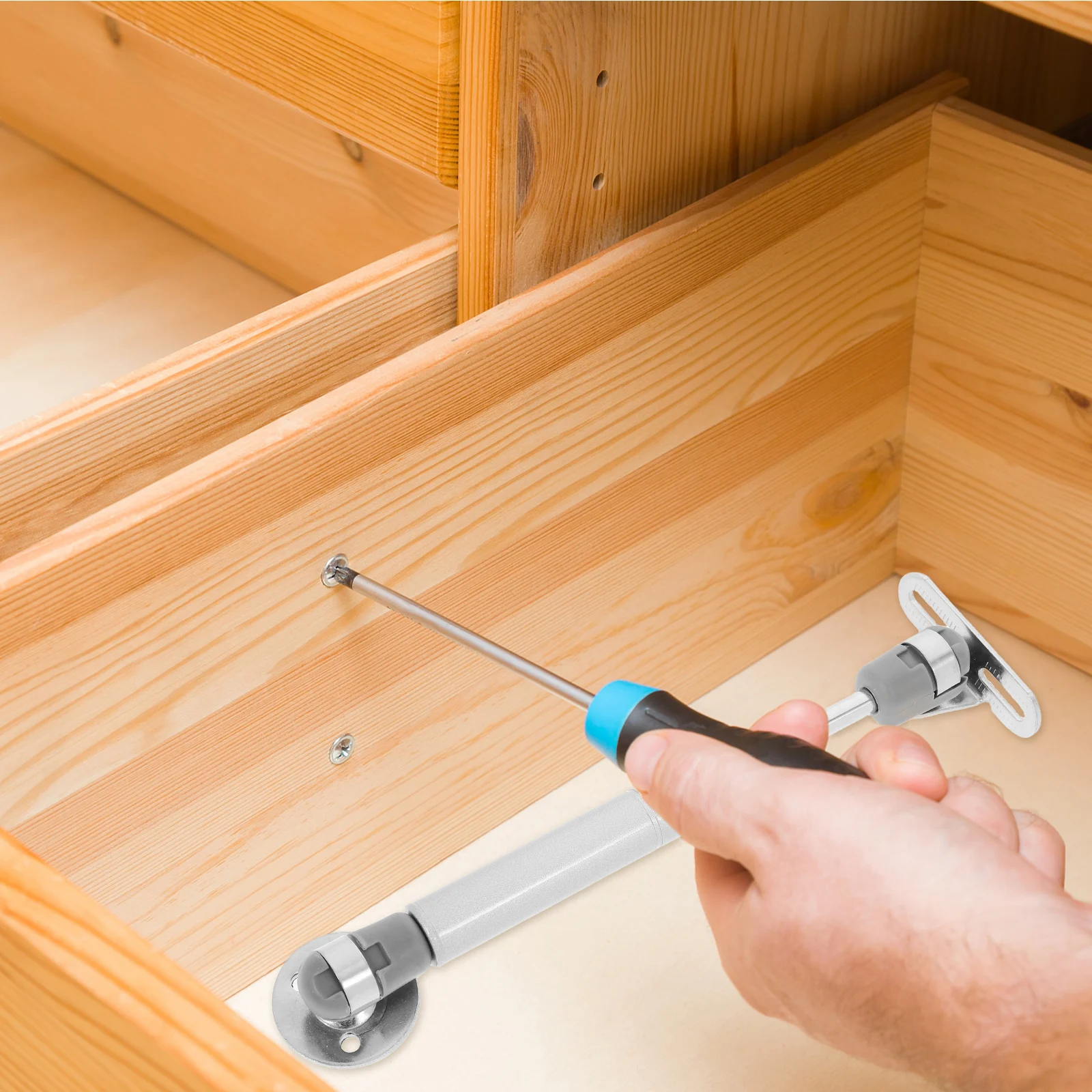 

2Pcs Cabinet Gas Strut Hydraulic Support Rods Telescopic Door Lift Smooth Closing Heavy Duty Appliance Furniture Toolbox Lifting