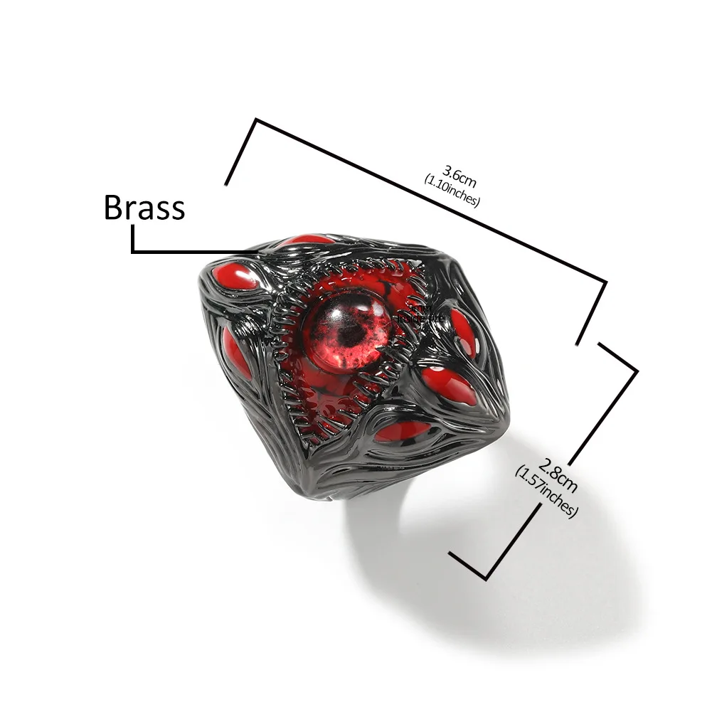 Gothic Demon Eye Ring Red Eyeball Resin Ring Horror Punk Statement Ring Halloween Costume Jewelry for Men Women