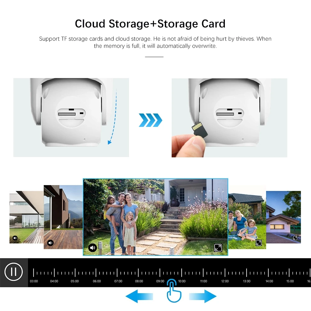 Caméra de permission Extérieure IP Wifi V380 Pro 2MP IP66, Dispositif de Sécurité Intégré Sans Fréquence, avec Boule d'Angle, Objectif pour Touriste