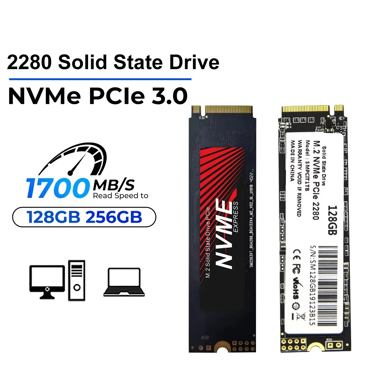 M.2 NVMe SSD 1TB PCIe3.0 1700MB/s 3500MB/s 2280 PCIe Gen3x4 NVMe Internal Solid State Drive for Laptop/Desktop 3D