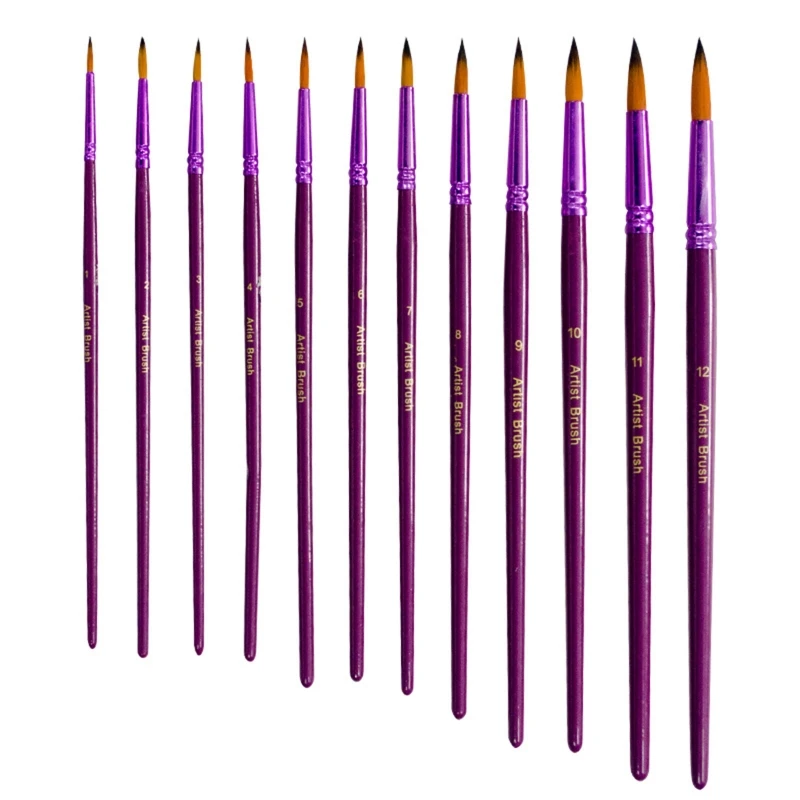 Artist Paintbrush Set Fine & Flat Painting Brush Watercolor Paint Brush Set for Acrylic Oil Canvas Painting Mininatures