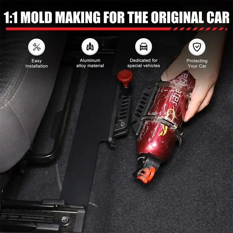

For Subaru Crosstrek 2024 2025 Aluminum Alloy Black Car Seat Adjustable Fire Extinguisher Bracket Car Accessories