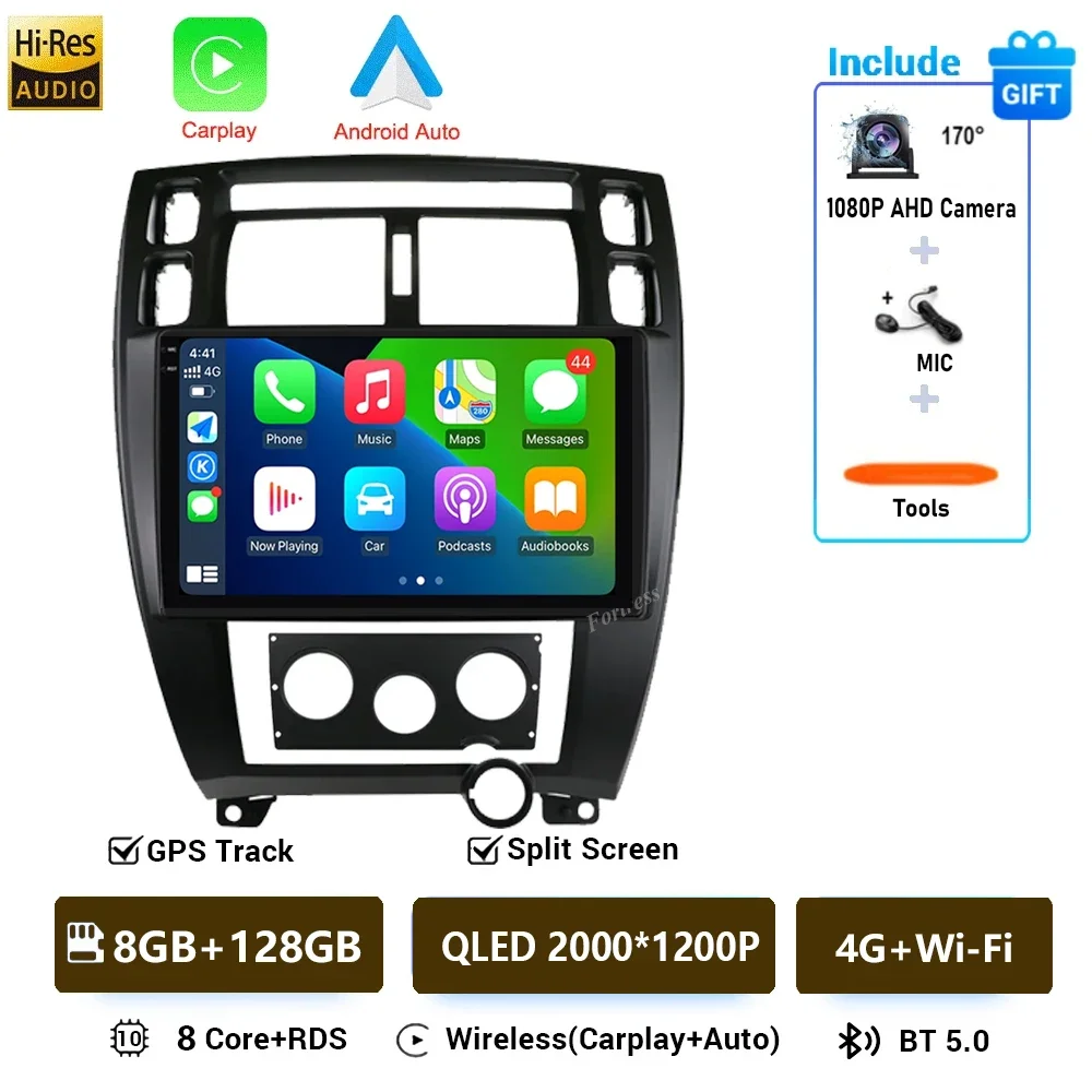 Android 16 Voor Hyundai Tucson 1 2004-2009 LHD 2K QLED Android Autoradio Multimedia Video Player GPS stereo CarPlay