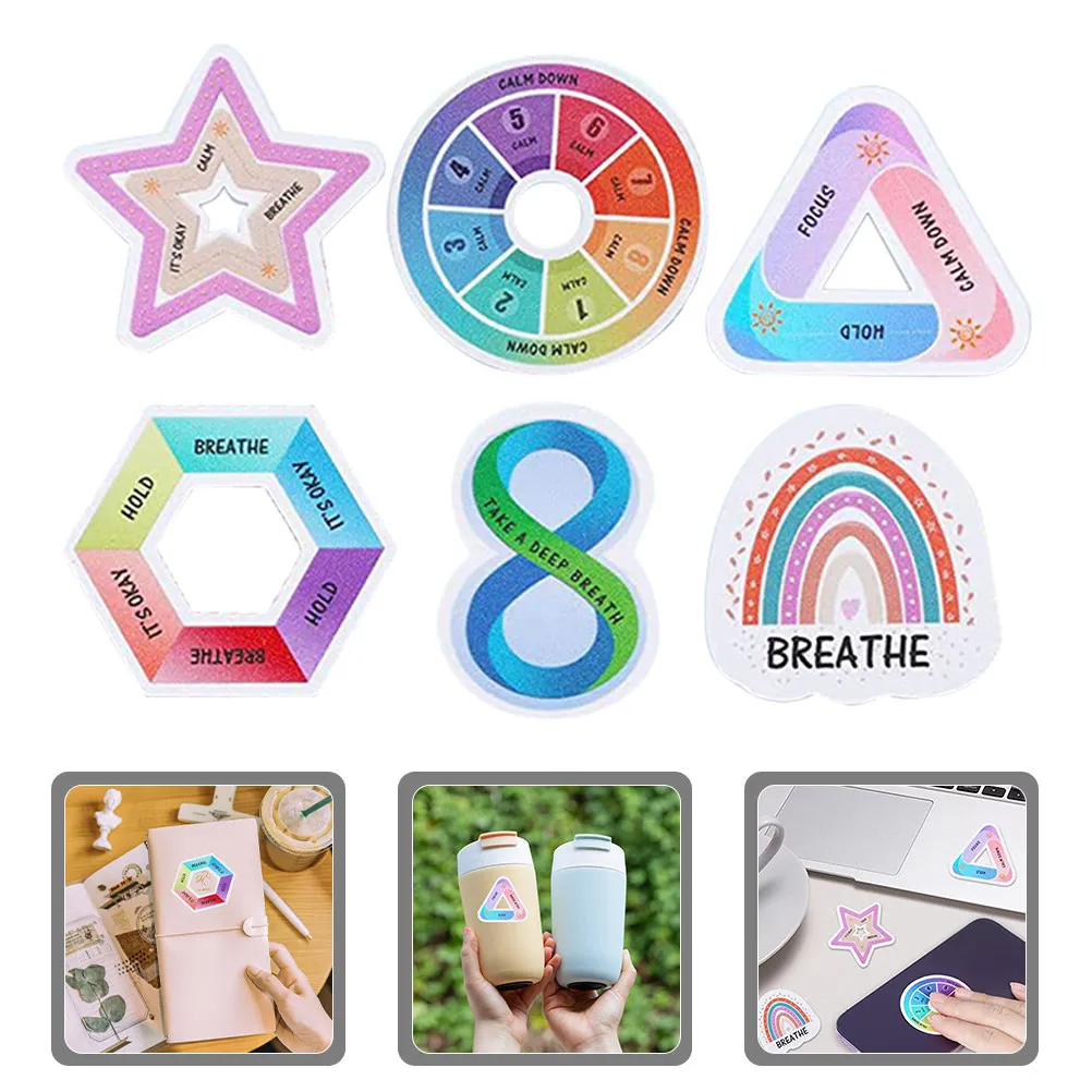 6개입 손가락 끝 감각 스티커, 다채로운 질감의 진정 및 스트레스 완화 스티커, 휴대폰, 책상, 노트북용, 재사용 가능한 접착제