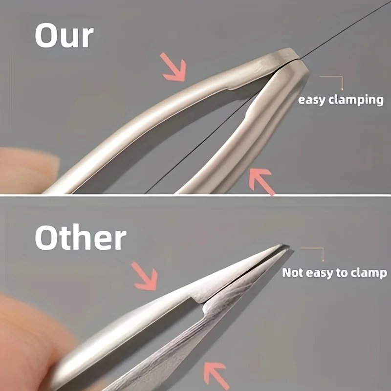 Premium Round Head Tweezers for Eyebrow & Facial Hair Removal Seamless Clips Short Hair Precision Beard Clip 썸네일 4