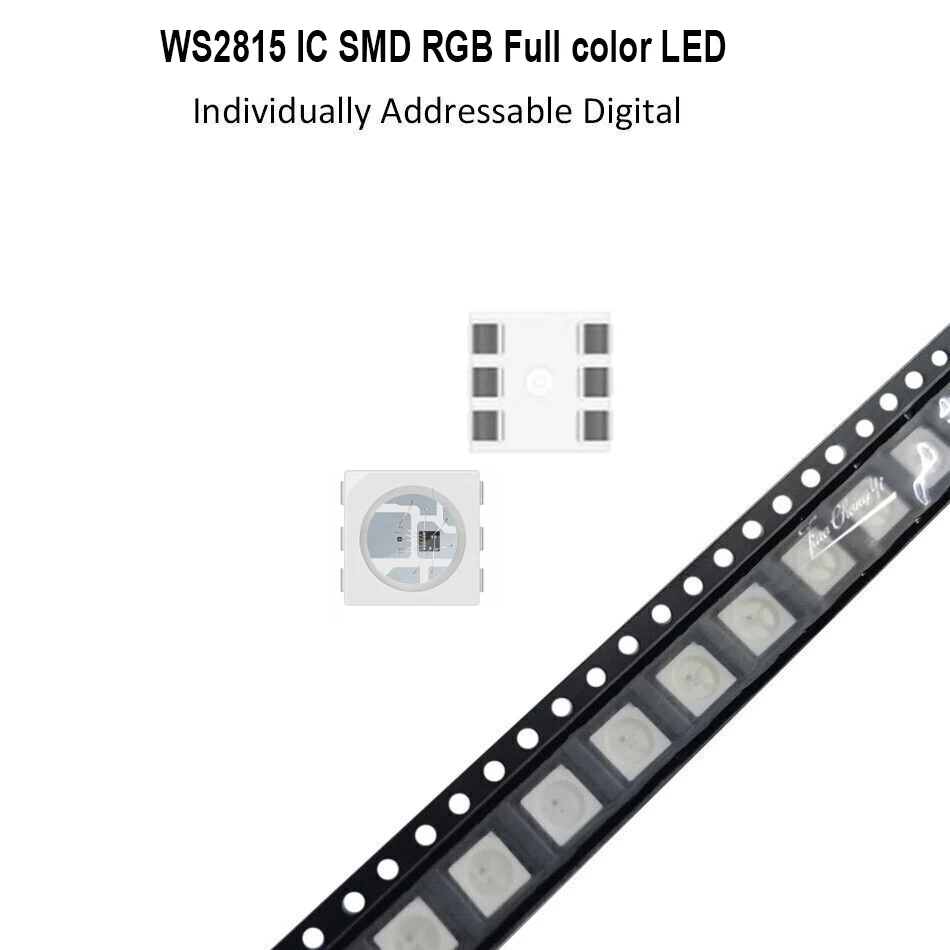 WS2815 LED Chip 5050 RGB DC12V Intelligent Control Signal Break-point Continuous Transmission Full Color Addressable 10-1000PCS