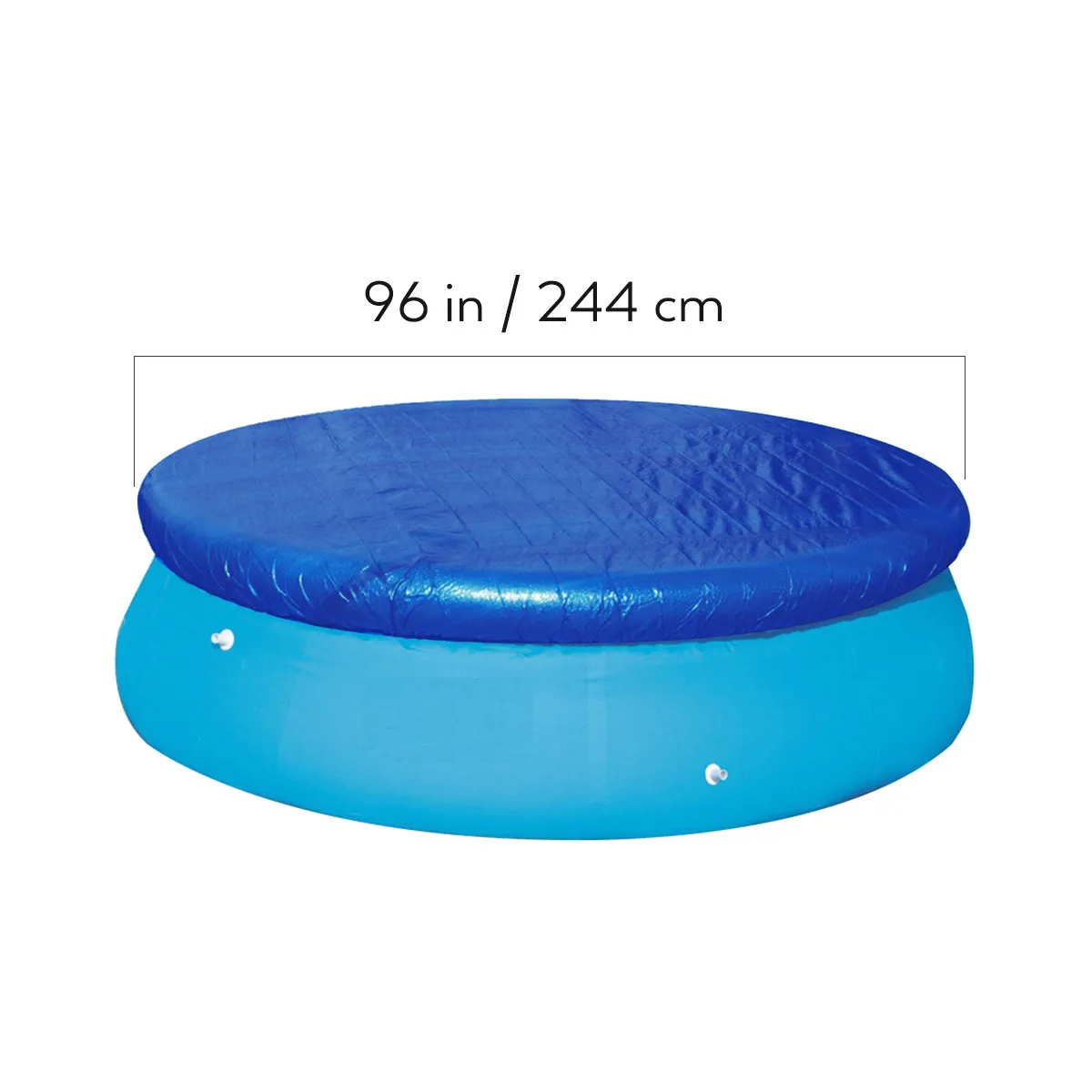 8 Foot Diameter Round Pool Cover Compatible with Fast Set Inflatable Pools and Frame Pools Heavy Duty Dustproof Rainproof Cover