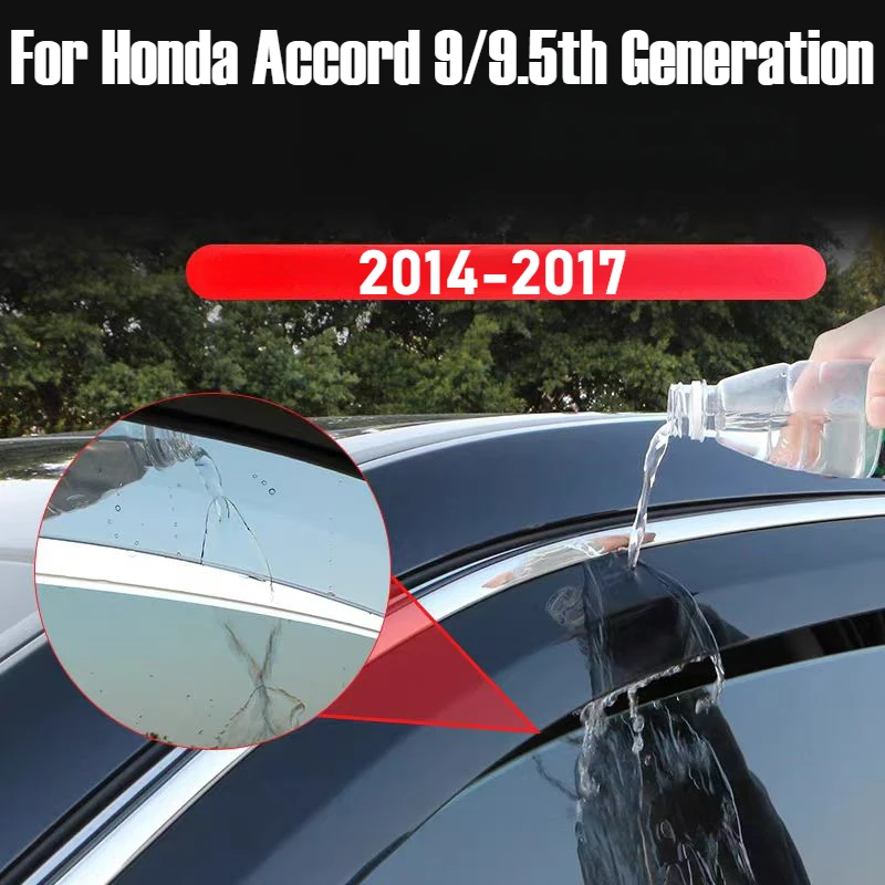 For Honda Accord 9/9.5th Generation 2014-2017 Window Visor Vent Shade Rain Sun Guard Deflector Awnings Shelters Covers