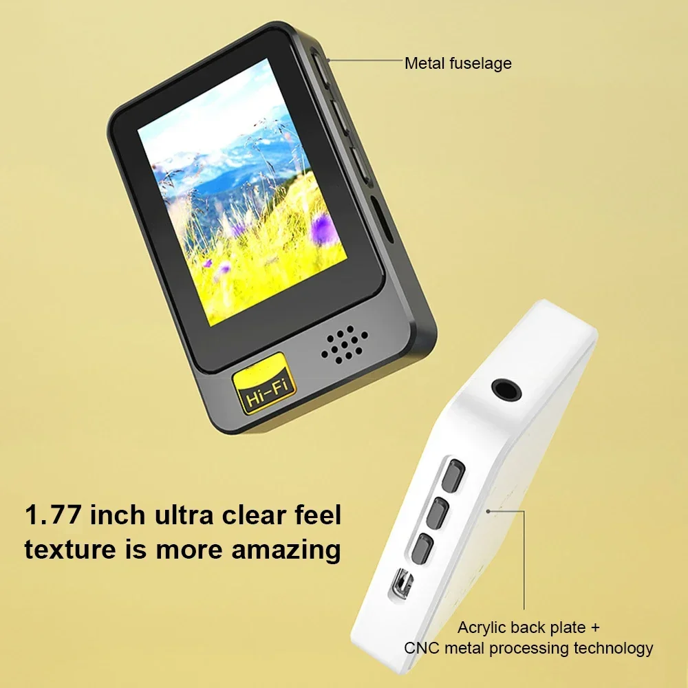 Portable Bluetooth 5.2 MP4 Player Touch Screen Walkman with E-book/FM Radio/recording Function Music Player Built-in Speaker