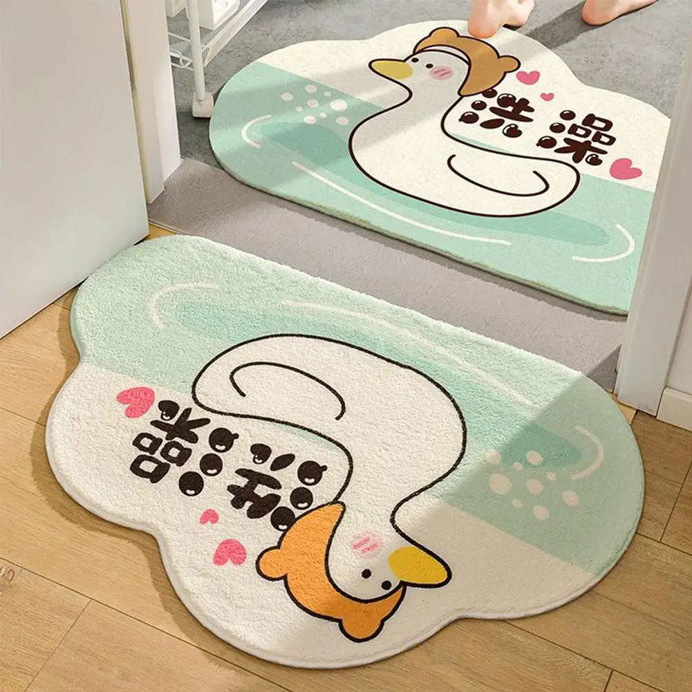 Non Slip Microfiber Duck Bath Mats Absorbent Bathroom Rugs With TPR Backing,Ultra Soft Floor Mat For Kitchen Bedroom Living B9R0