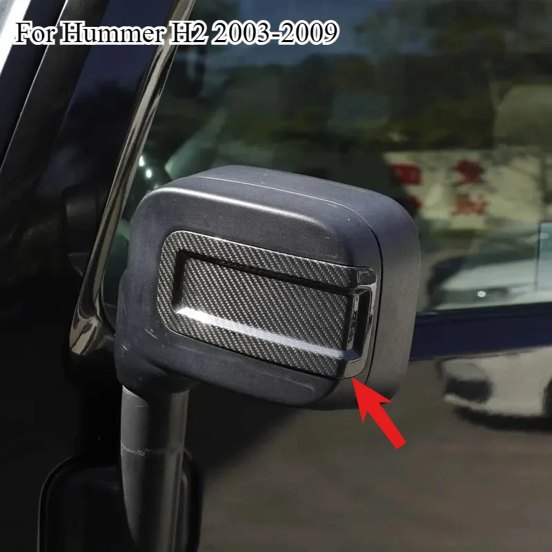 

carbon fiber Side Door Rear View Mirror Trim Cover Trim shape stickers For Hummer H2 2003-2009 Auto Modification Accessories
