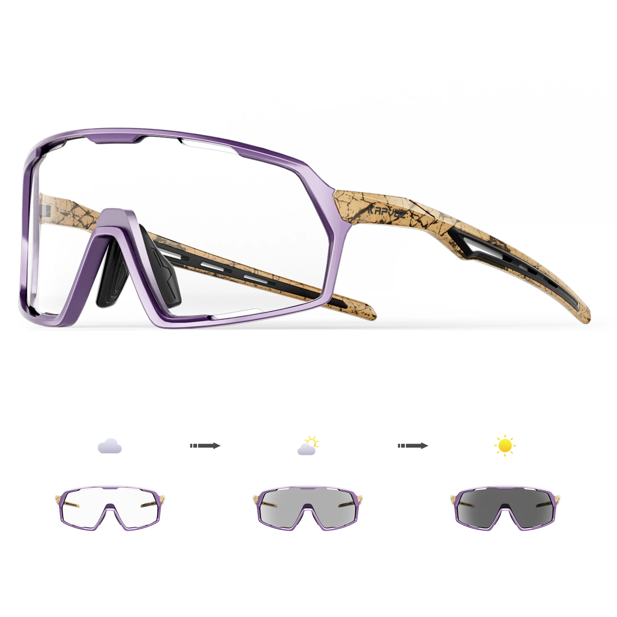 

Kapvoe Outdoor Photochromic Sunglasses Bicycle Cycling Glasses Men MTB Driving Bike Eyewear Women Sports Hiking UV400 Goggles