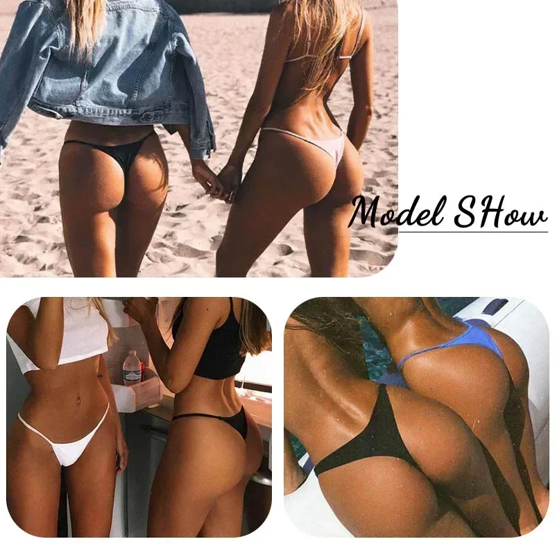 New 4PCS/Set Women Cotton Bikini Panties Sexy Solid Color Low Waist Thongs Female Breathable G-String Underwear Comfort Lingerie