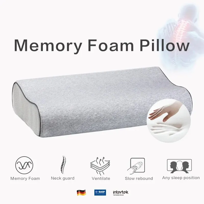 

Orthopedic Memory Foam Pillow Neck Protection Slow Rebound Memory Pillow Wave Curve Shape Health Cervical Neck