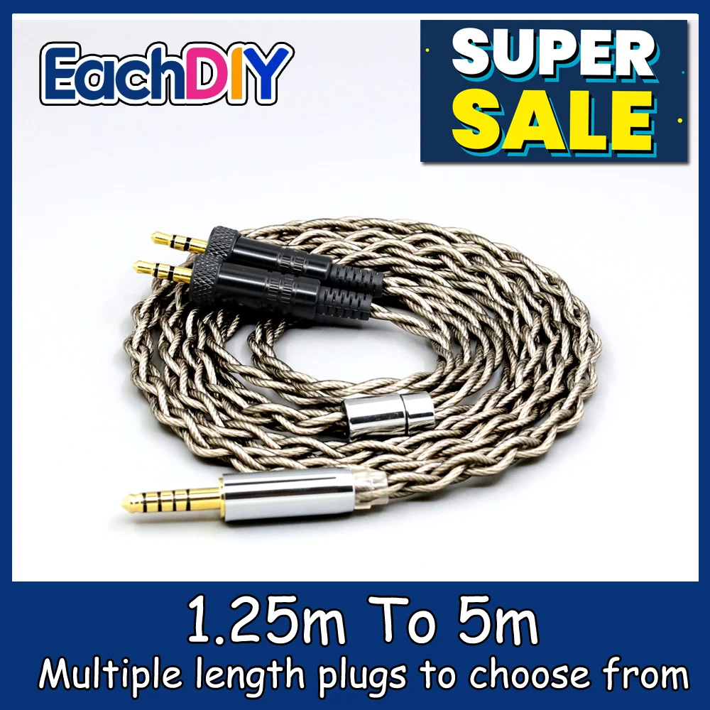 

99% Pure Silver + Graphene Silver Plated Shield Earphone Cable For Sony MDR-Z1R MDR-Z7 MDR-Z7M2 With Screw To Fix LN007923