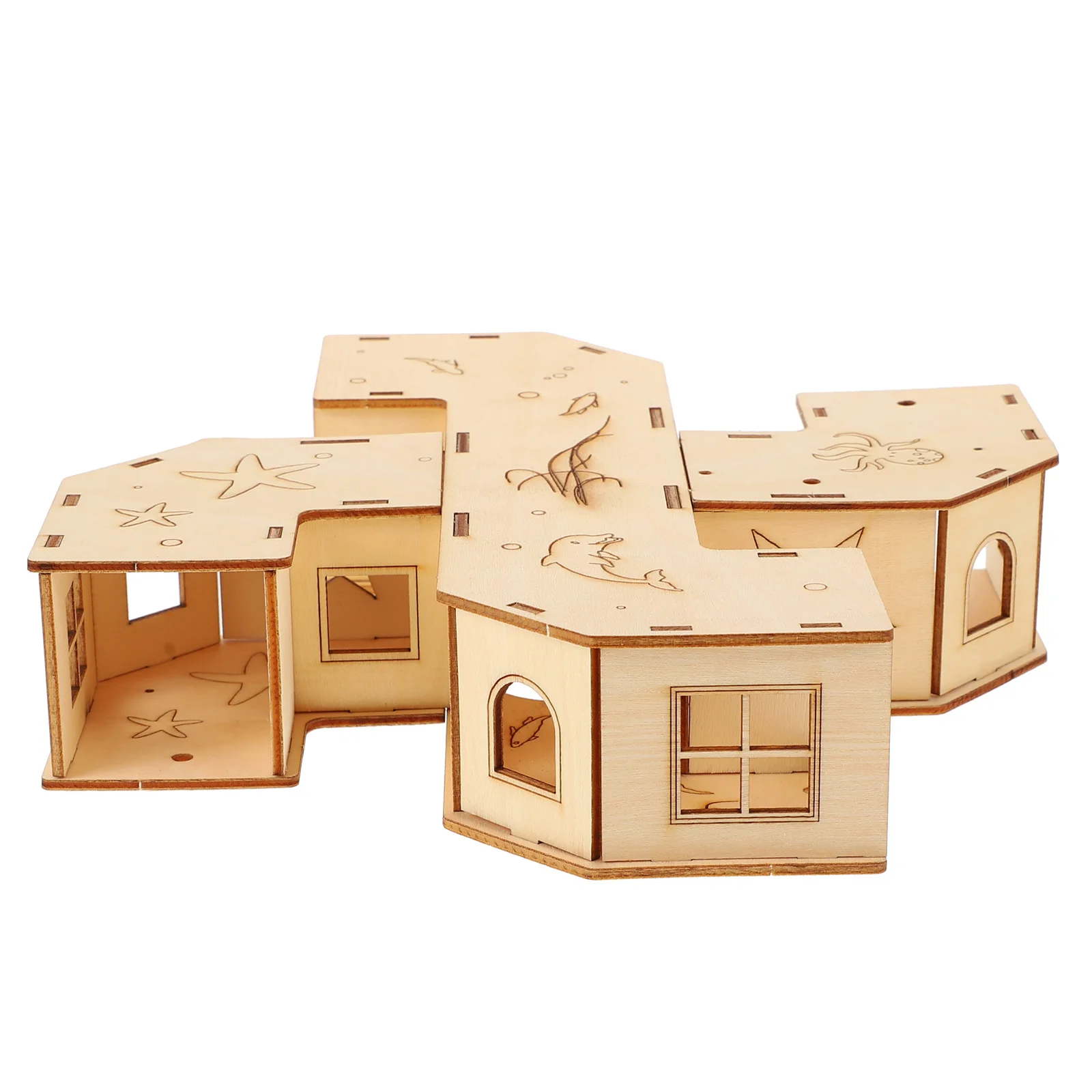 

Wooden Hamster Maze Plaything Hamster Hideout Tunnel House Pet Hamster Toy Hamster Tunnel Maze Toy Pet Supplies