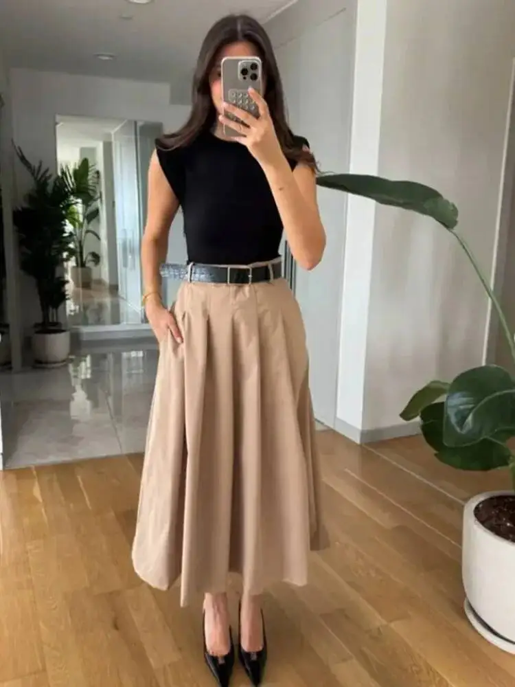 2025 mulher vestidos cinto plissado midi vestido feminino sem mangas vestido de verão mulher vestidos de festa de malha para mulher vestido de verão gzu0