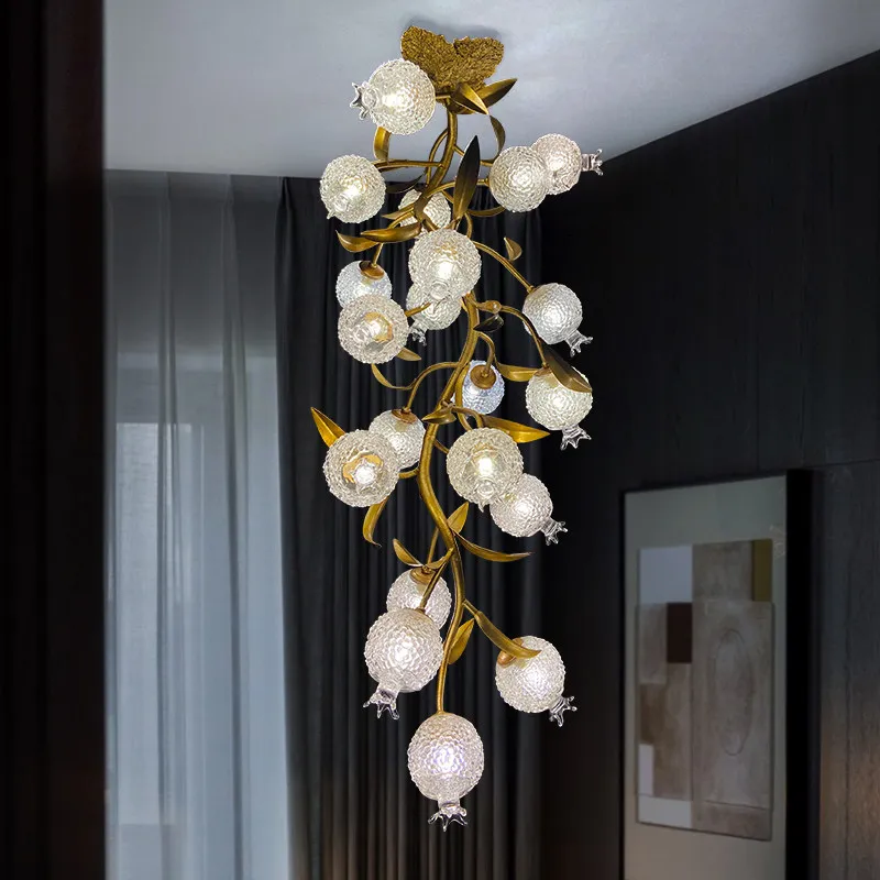 

Дизайнерская современная люстра BOSSEN 2026 «Гранат» из хрусталя и меди, с регулируемой яркостью, подвесной светильник для роскошной гостиной