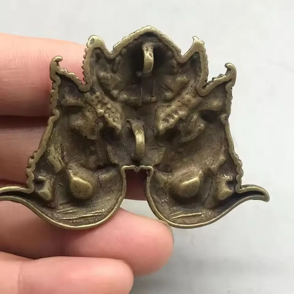 Old Chinese Tibetan Buddhist Copper Garuda Dragon - Consuming Amulet