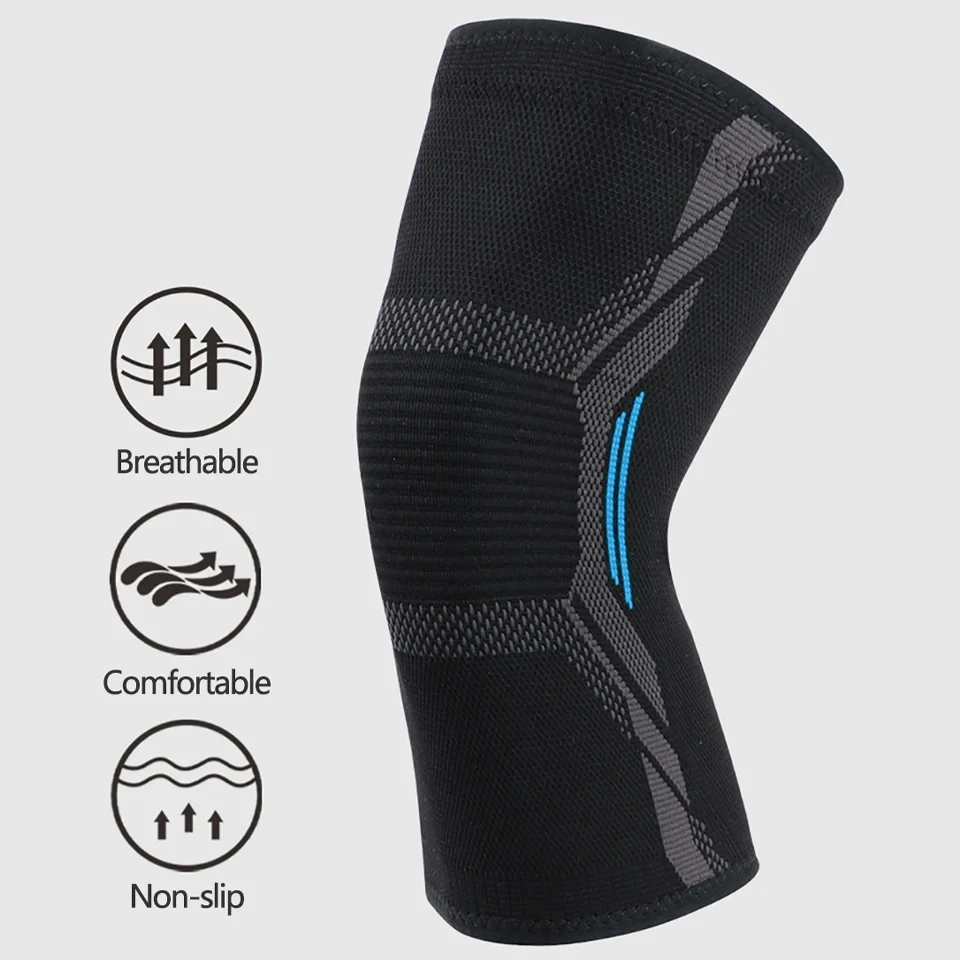 1Pcs Knitted Nylon Sports Knee Pad Cycling Protective Gear Running Basketball Skipping Rope Warm Kneepad Foot Cold-Proof Sleeve