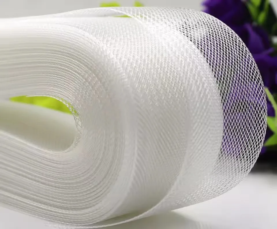 Rigid Polyester Mesh Horsehair Braid Trim, Reliable Boning Material for Wedding Gown Building,  Hat Craft Projects
