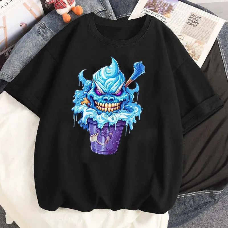 

Halloween Skull Graphic Printed Tshirts Summer Women Casual Short Sleeve T Shirt Unisex O-Neck Streetwear Harajuku Tees Tops