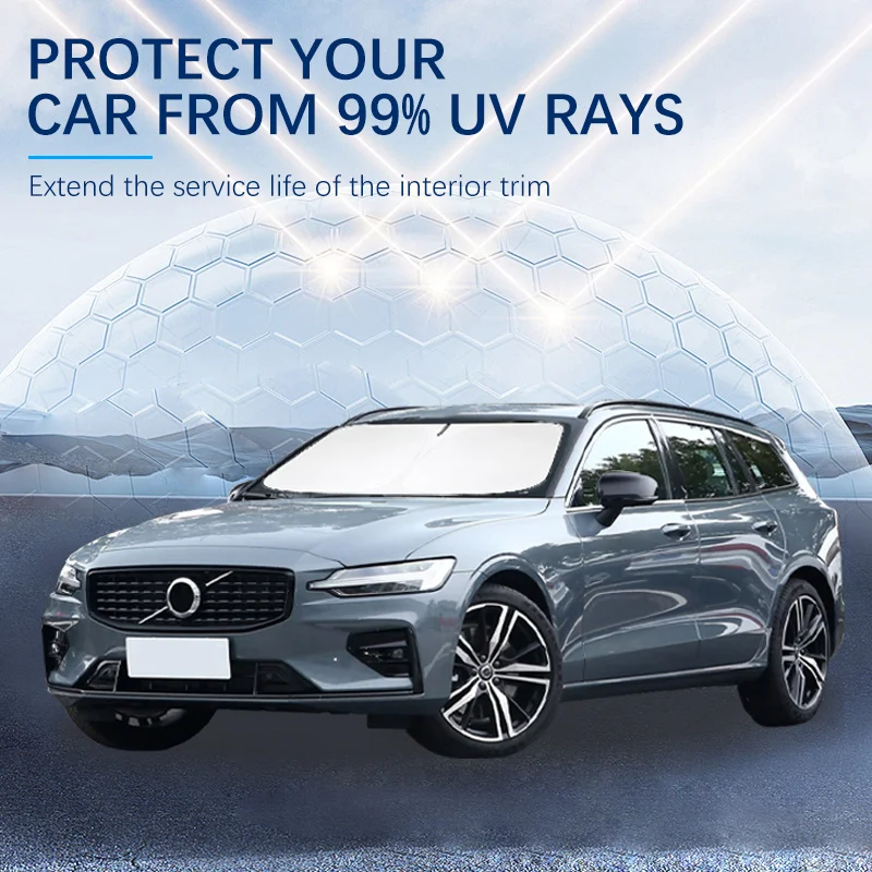 

Car Windshield SunShade Sun Visor Foldable Parasol Blocks UV Rays For Volvo V60 T4 T8 VS North Star