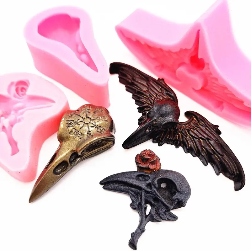 Silicone mold, crow DIY, converted gypsum candle, epoxy resin, crystal drop glue, specialized mold for making handicraft ornamen